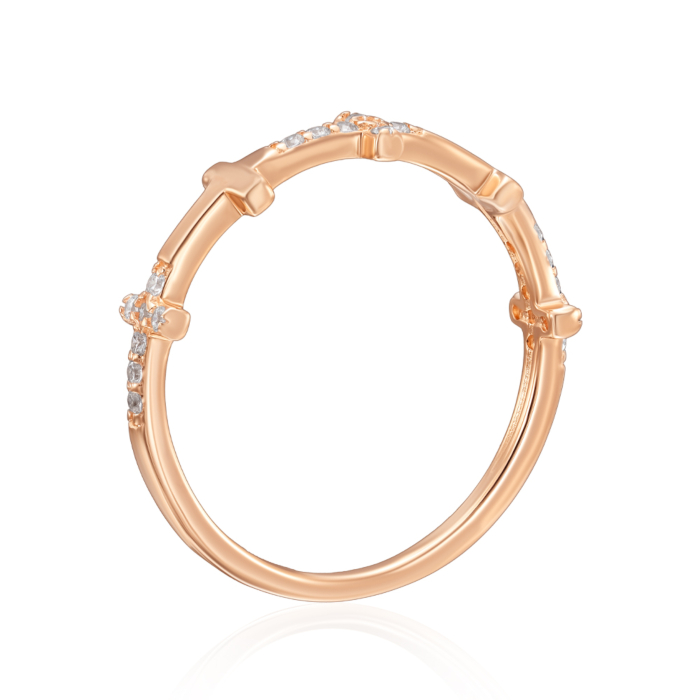 Золотое кольцо с фианитами. Артикул 18740/01/0/1