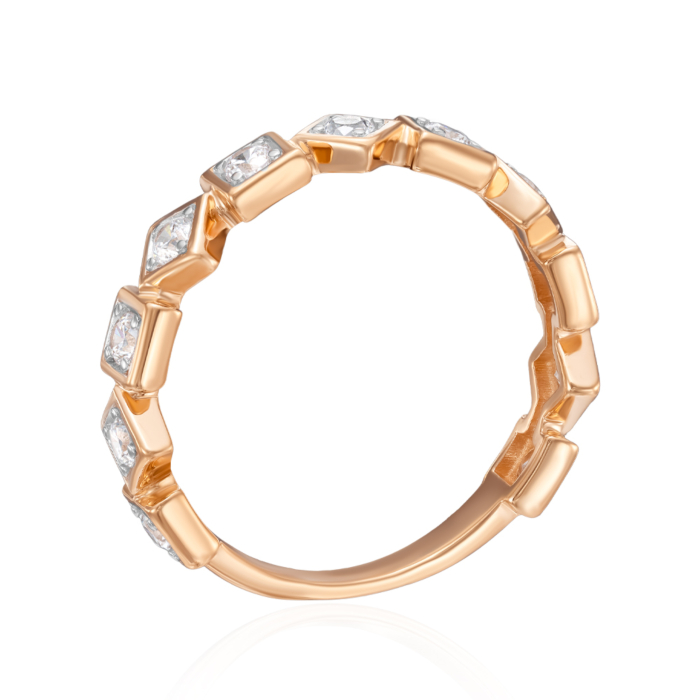 Золотое кольцо с фианитами. Артикул 18741/01/1/17