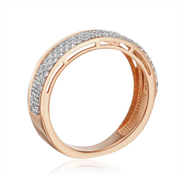 Золотое кольцо с фианитами. Артикул 18746/01/1/1