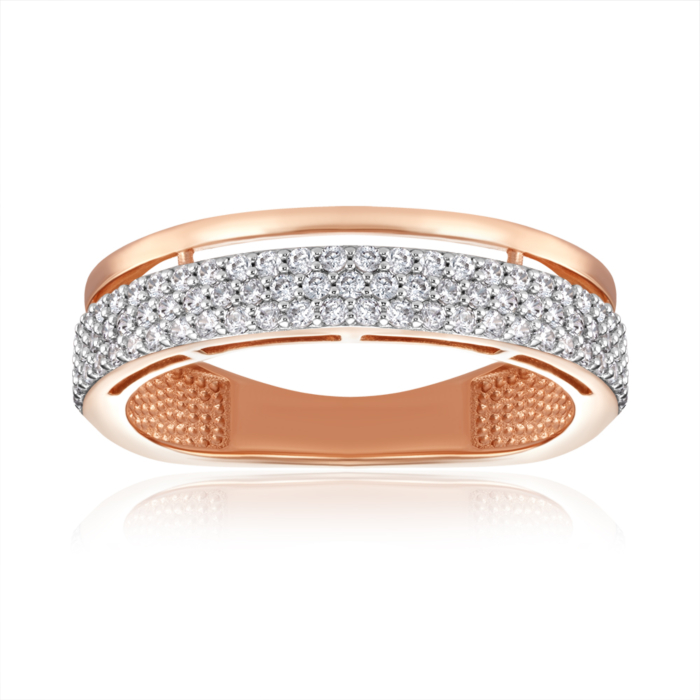 Золотое кольцо с фианитами. Артикул 18746/01/1/1