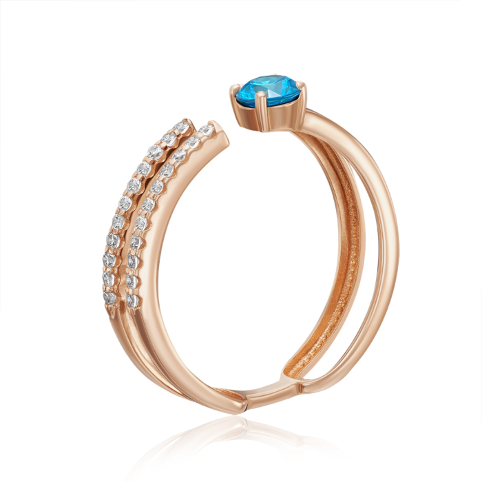 Золотое кольцо с фианитами. Артикул 18749/01/0/4856