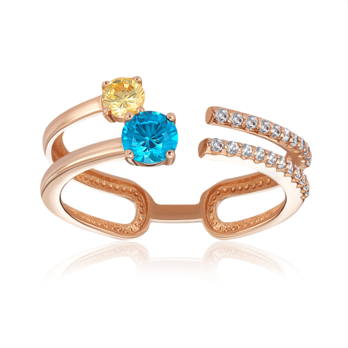 Золотое кольцо с фианитами. Артикул 18749/01/0/4856