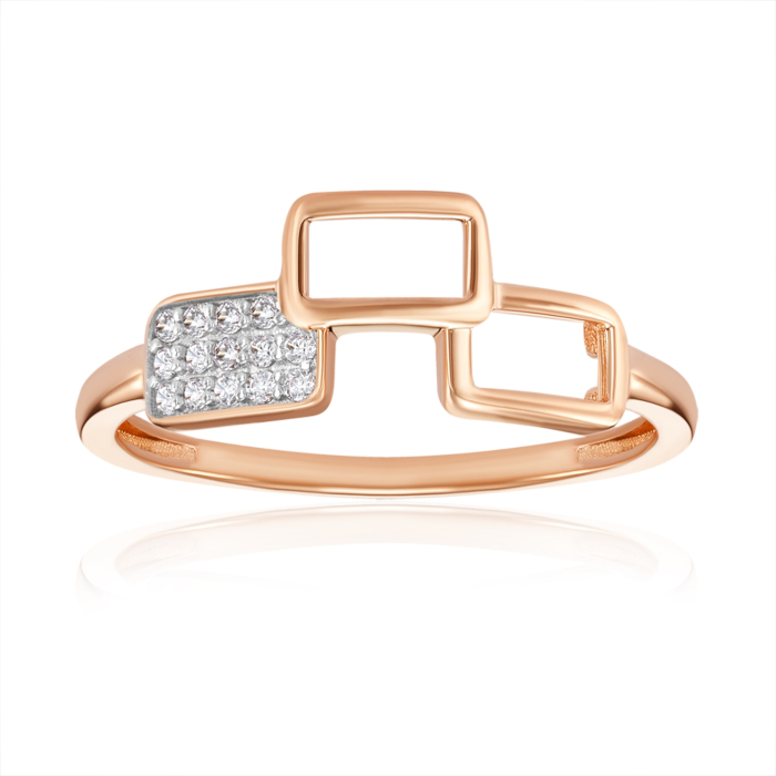 Золота каблучка з фіанітами. Артикул 18754/01/1/1