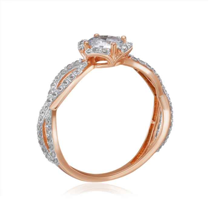 Золотое кольцо с фианитами. Артикул 18757/01/1/2768