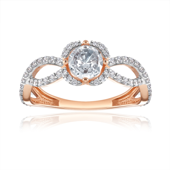 Золотое кольцо с фианитами. Артикул 18757/01/1/2768