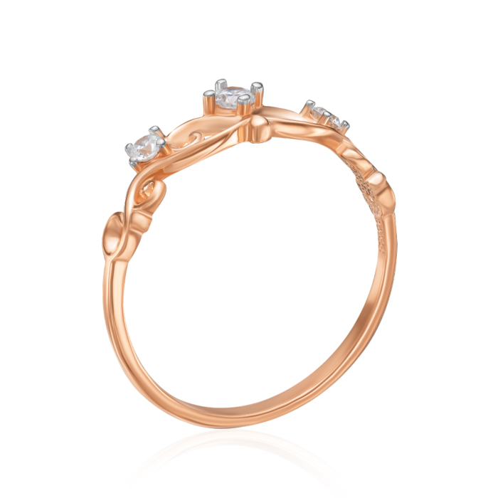 Золотое кольцо с фианитами. Артикул 18761/01/1/177