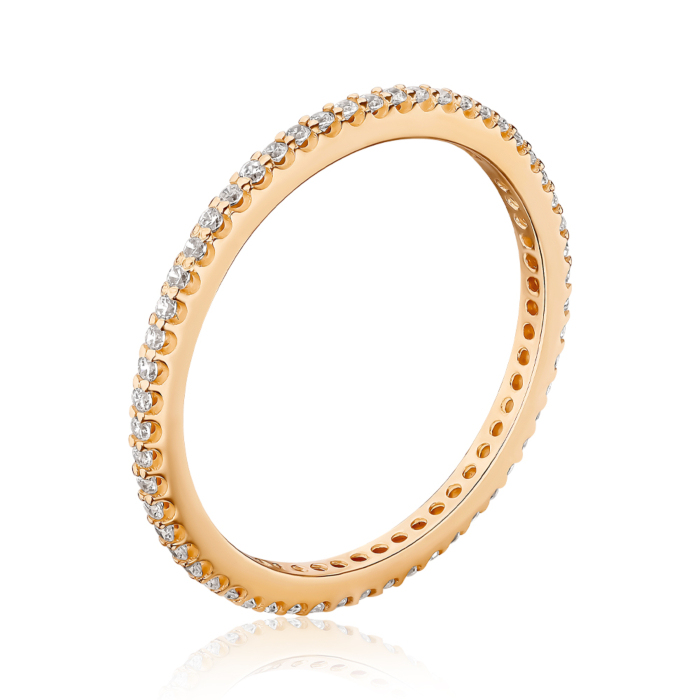 Золота каблучка з фіанітами. Артикул 18762/01/0/1