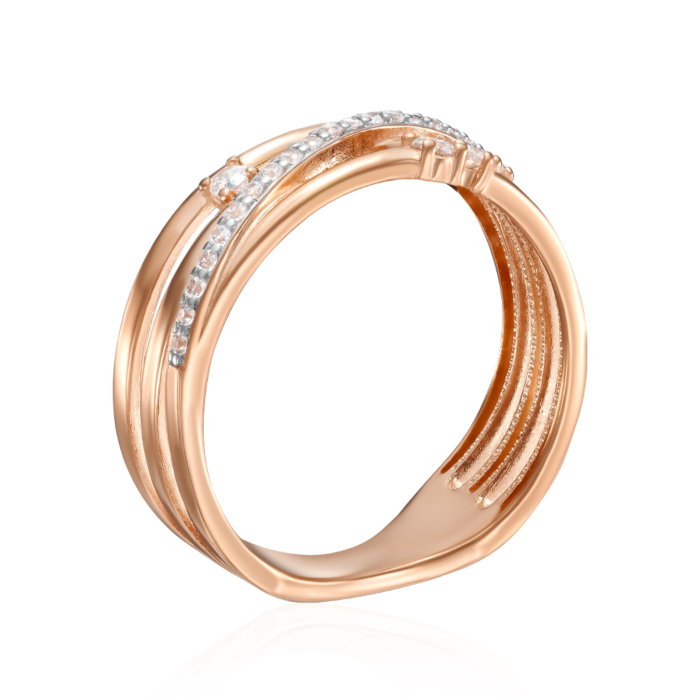 Золотое кольцо с фианитами. Артикул 18773/01/1/657