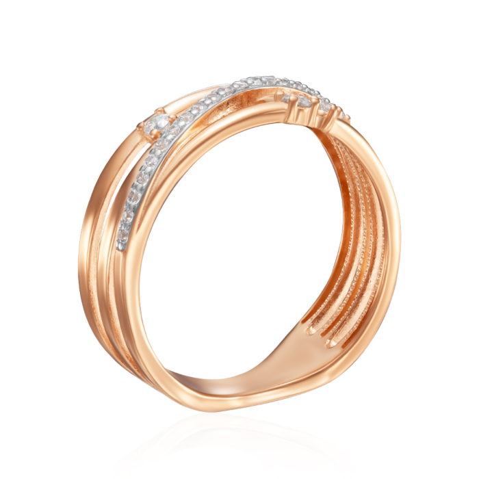 Золота каблучка з фіанітами. Артикул 18774/01/1/657