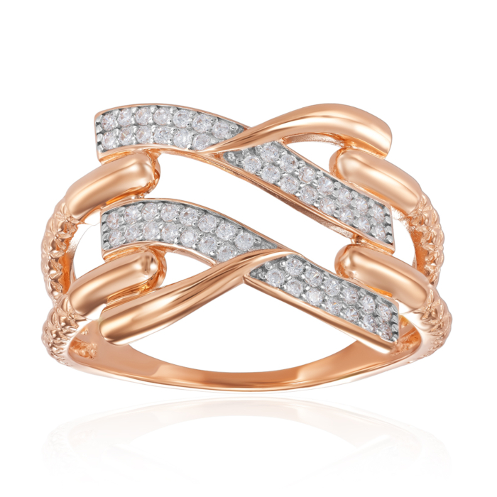 Золотое кольцо с фианитами. Артикул 18775/01/1/1