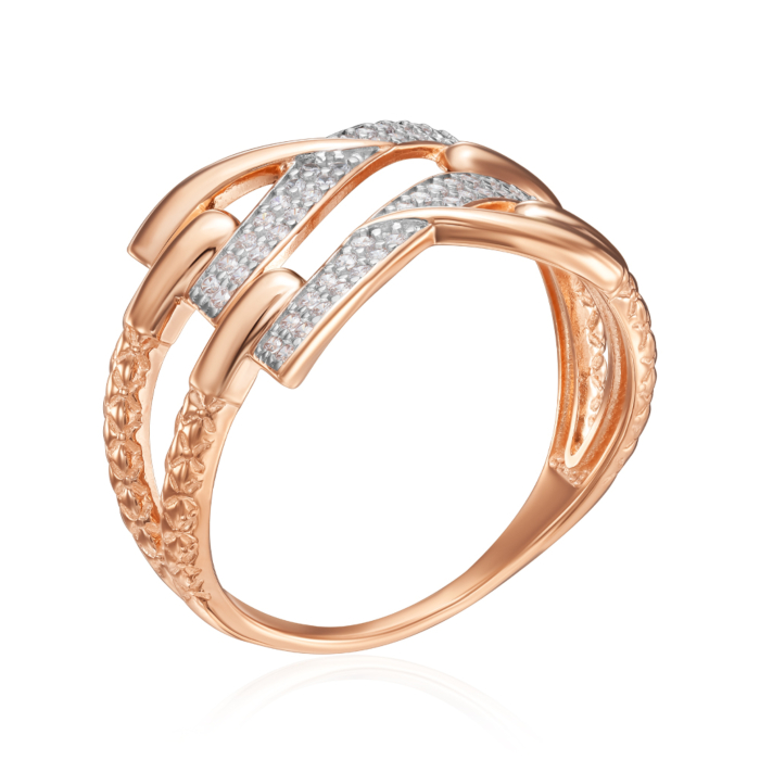 Золотое кольцо с фианитами. Артикул 18775/01/1/1