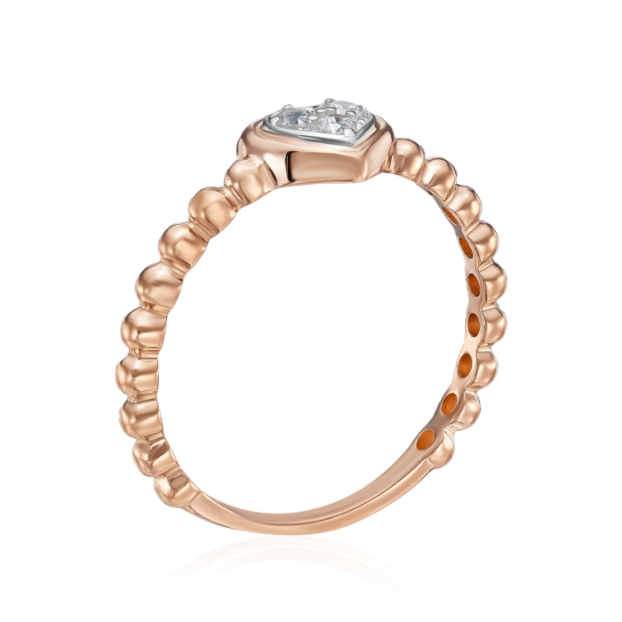 Золота каблучка з фіанітами. Артикул 18776/01/1/46