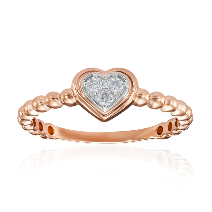 Золота каблучка з фіанітами. Артикул 18776/01/1/46