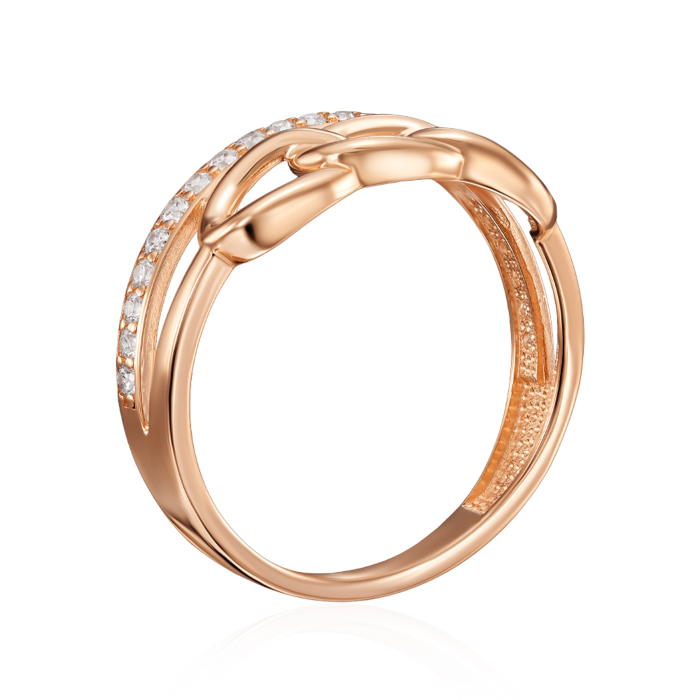Золотое кольцо с фианитами. Артикул 18780/01/0/13