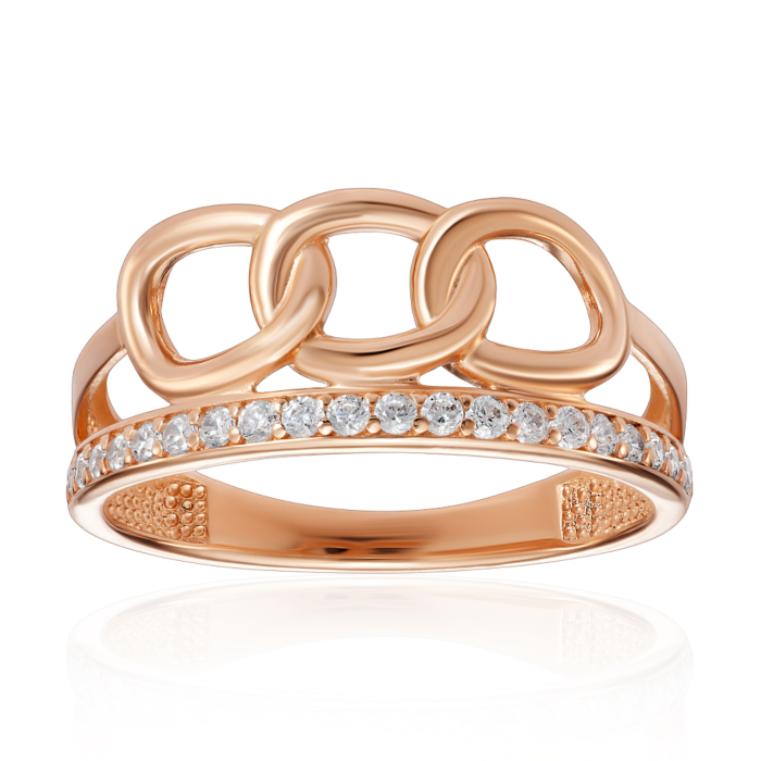 Золотое кольцо с фианитами. Артикул 18780/01/0/13