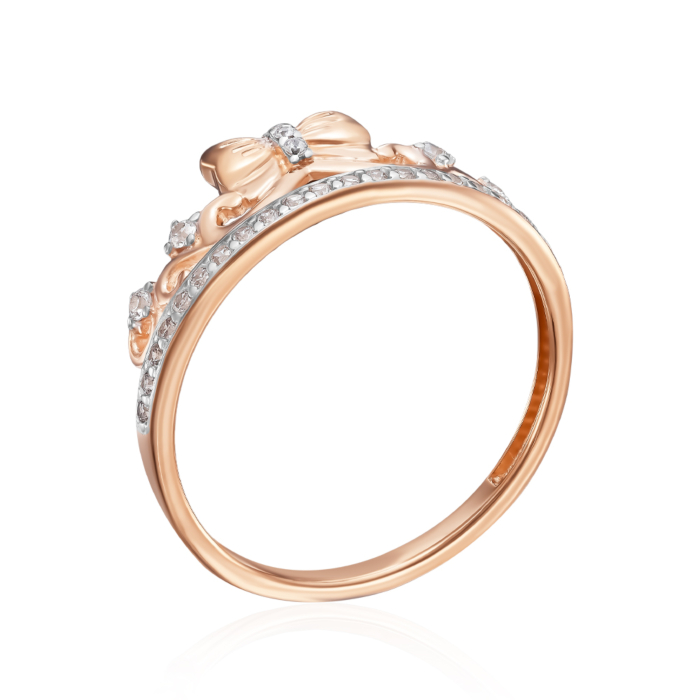 Золота каблучка з фіанітами. Артикул 18781/01/1/601