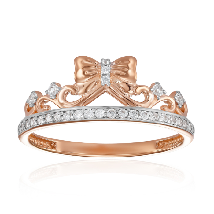 Золота каблучка з фіанітами. Артикул 18781/01/1/601