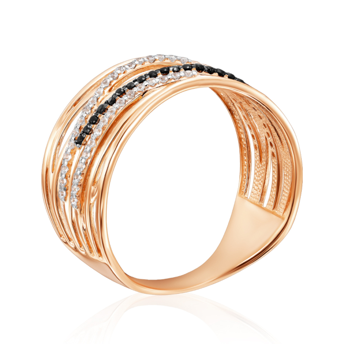 Золота каблучка з фіанітами. Артикул 18782/01/1/7
