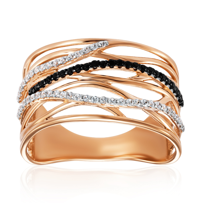 Золота каблучка з фіанітами. Артикул 18782/01/1/7