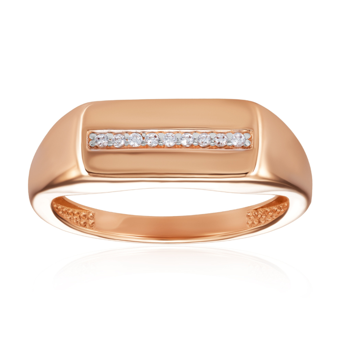 Золотое кольцо с фианитами. Артикул 18784/01/1/1
