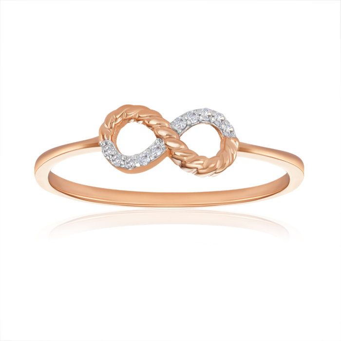 Золотое кольцо с фианитами. Артикул 18785/01/1/1