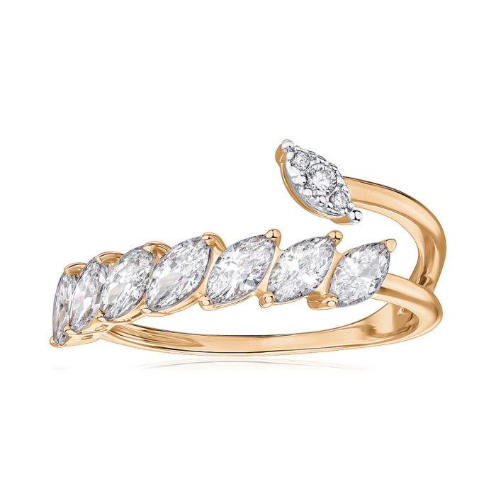 Золота каблучка з фіанітами 18787/01/1/4845