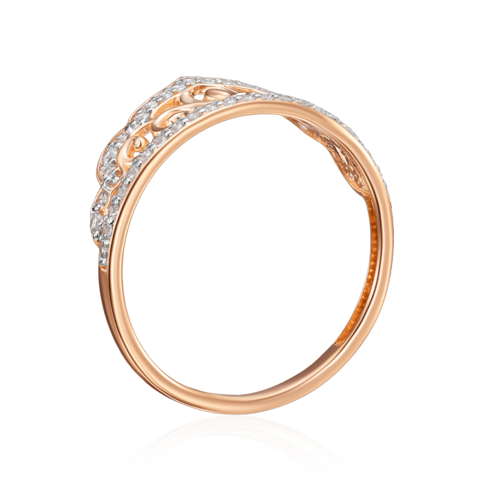 Золотое кольцо Корона с фианитами. Артикул 18790/01/1/36
