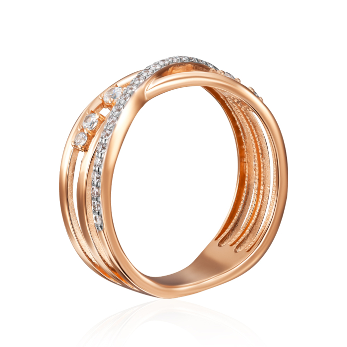 Золотое кольцо с фианитами. Артикул 18791/01/1/117