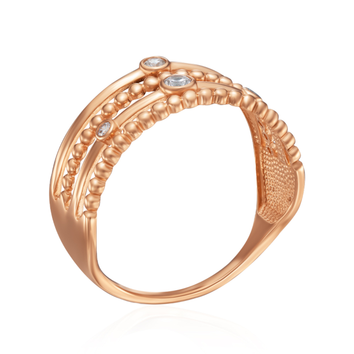 Золотое кольцо с фианитами. Артикул 18792/01/0/3395