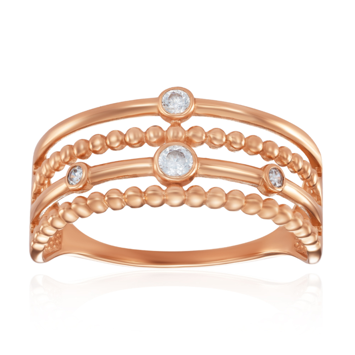 Золота каблучка з фіанітами. Артикул 18792/01/0/3395