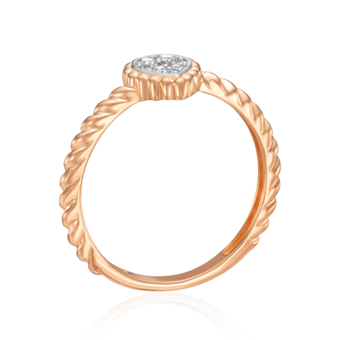 Золотое кольцо с фианитами. Артикул 18794/01/1/75