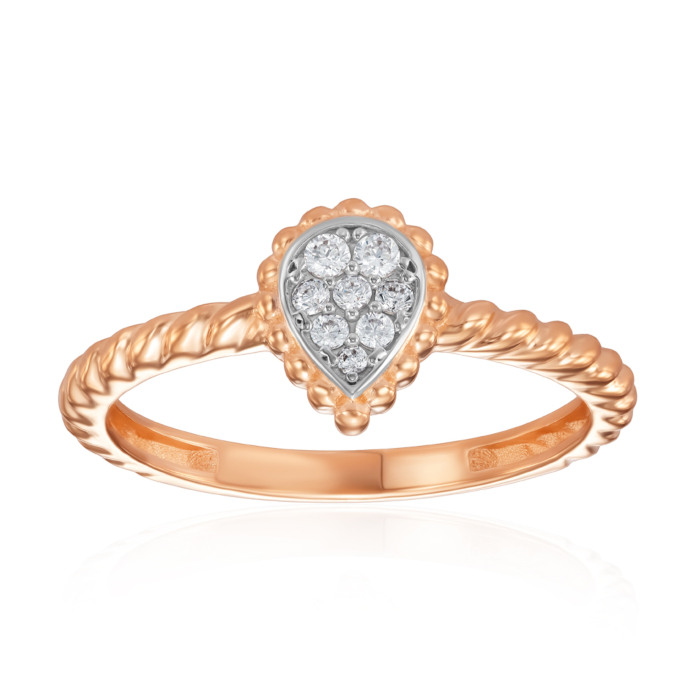 Золотое кольцо с фианитами. Артикул 18794/01/1/75