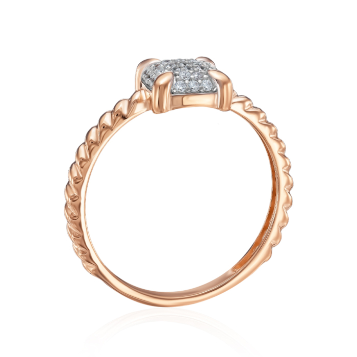 Золотое кольцо с фианитами. Артикул 18797/01/1/1