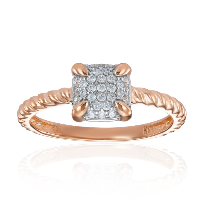 Золотое кольцо с фианитами. Артикул 18797/01/1/1