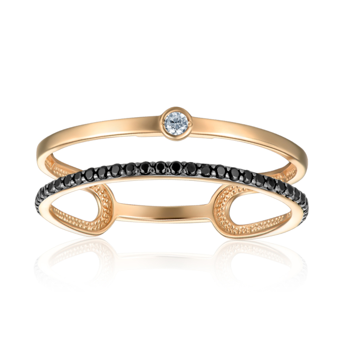 Золота каблучка з фіанітами 18804/01/1/4867