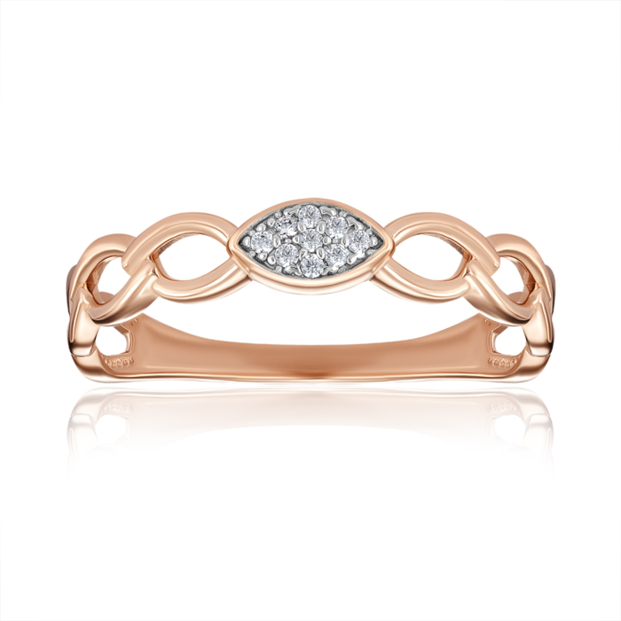 Золота каблучка з фіанітами. Артикул 18806/01/1/1