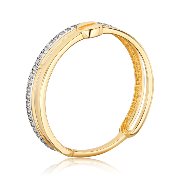 Золота каблучка з фіанітами. Артикул 18814/03/1/1