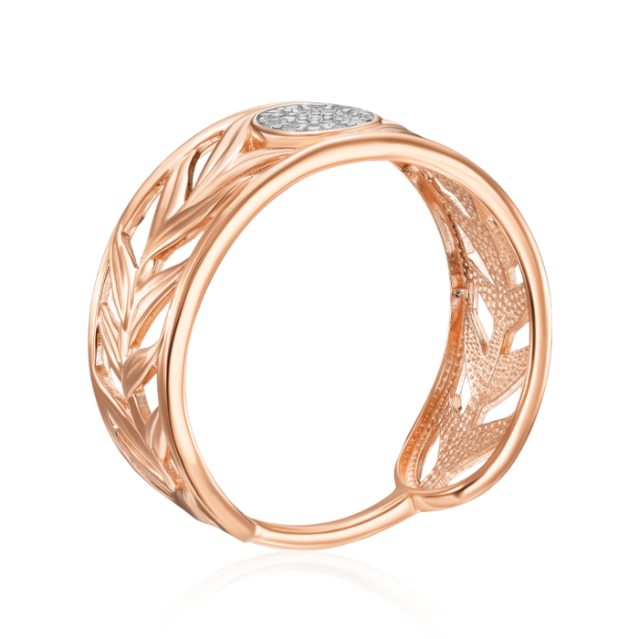 Золотое кольцо с фианитами. Артикул 18859/01/1/1
