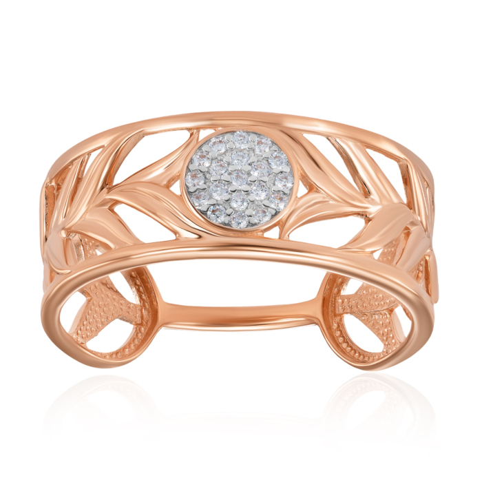 Золотое кольцо с фианитами. Артикул 18859/01/1/1