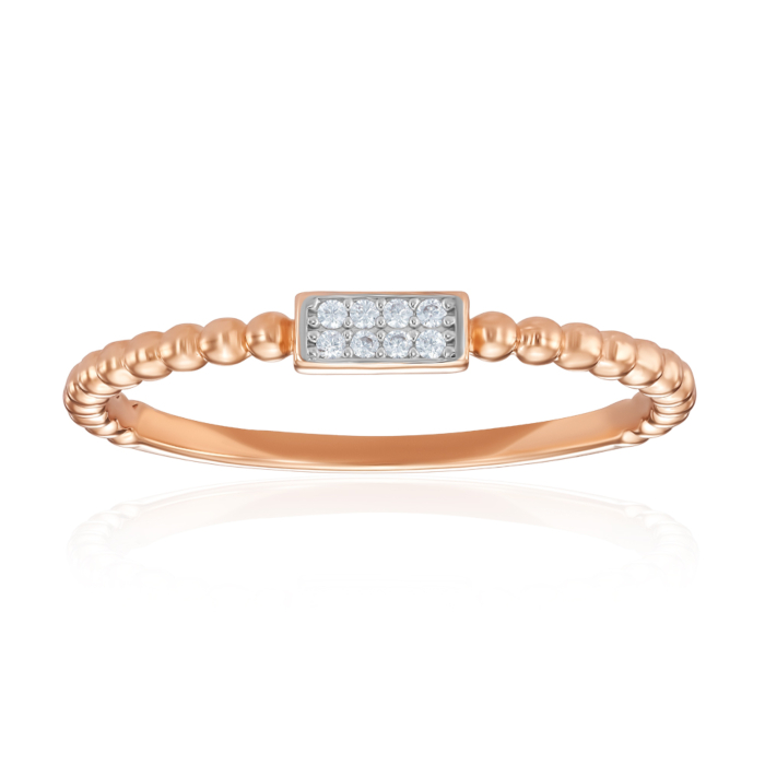 Золота каблучка з фіанітами. Артикул 18825/01/1/1