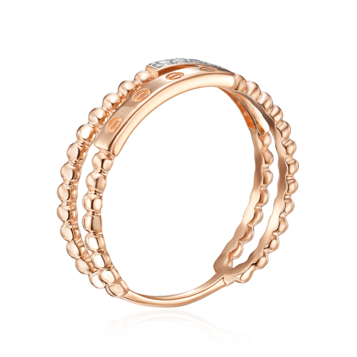 Золотое кольцо с фианитами. Артикул 18826/01/1/3