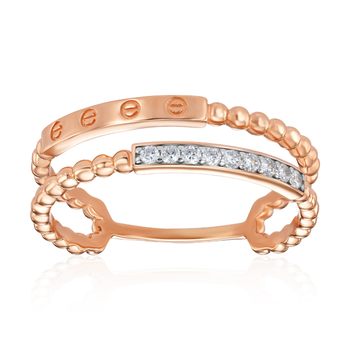 Золотое кольцо с фианитами. Артикул 18826/01/1/3