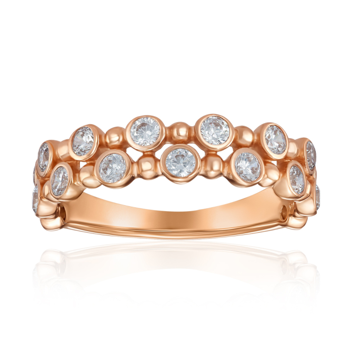 Золотое кольцо с фианитами. Артикул 18828/01/0/57