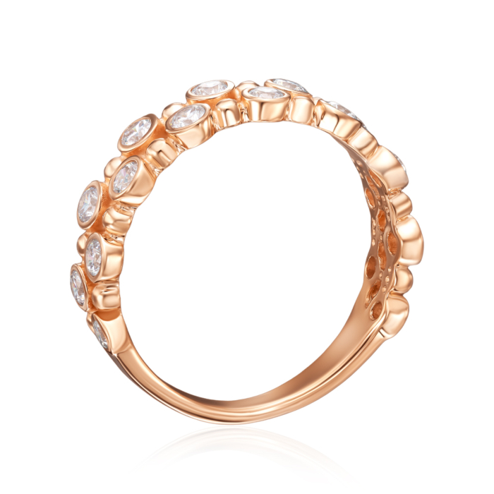 Золотое кольцо с фианитами. Артикул 18828/01/0/57