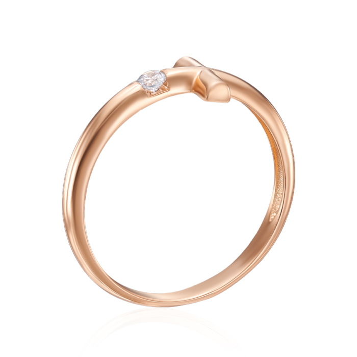 Золотое кольцо с фианитом. Артикул 18830/01/0/52