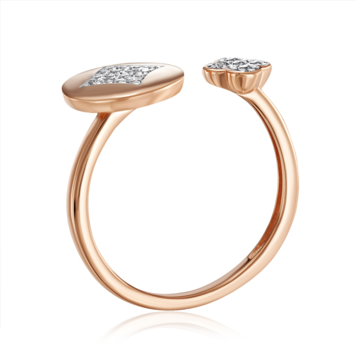 Золота каблучка з фіанітами. Артикул 18832/01/1/36