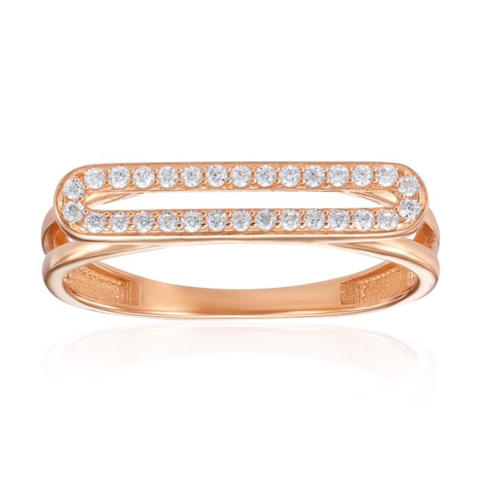 Золотое кольцо с фианитами. Артикул 18833/01/0/1