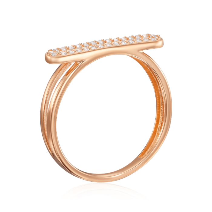 Золотое кольцо с фианитами. Артикул 18833/01/0/1