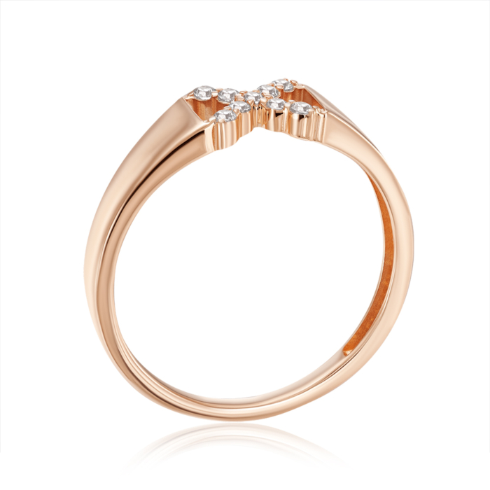 Золота каблучка з фіанітами. Артикул 18843/01/0/13