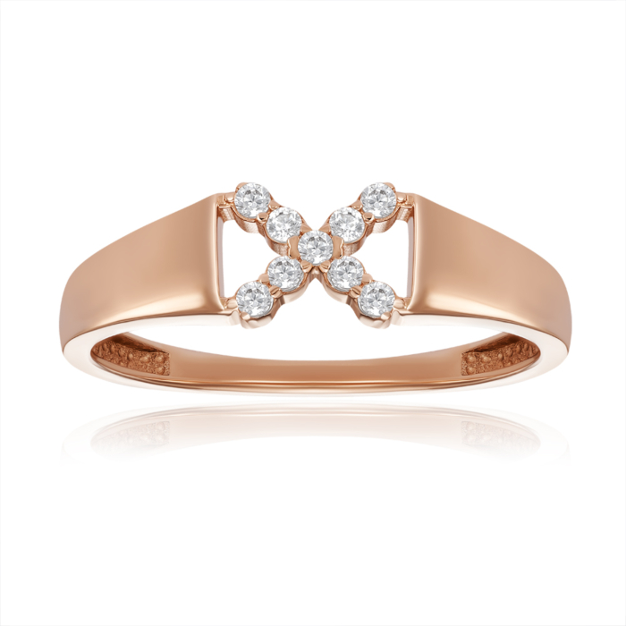 Золота каблучка з фіанітами. Артикул 18843/01/0/13